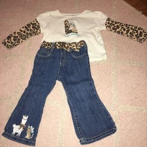 Gymboree Leopard and Llama outfit